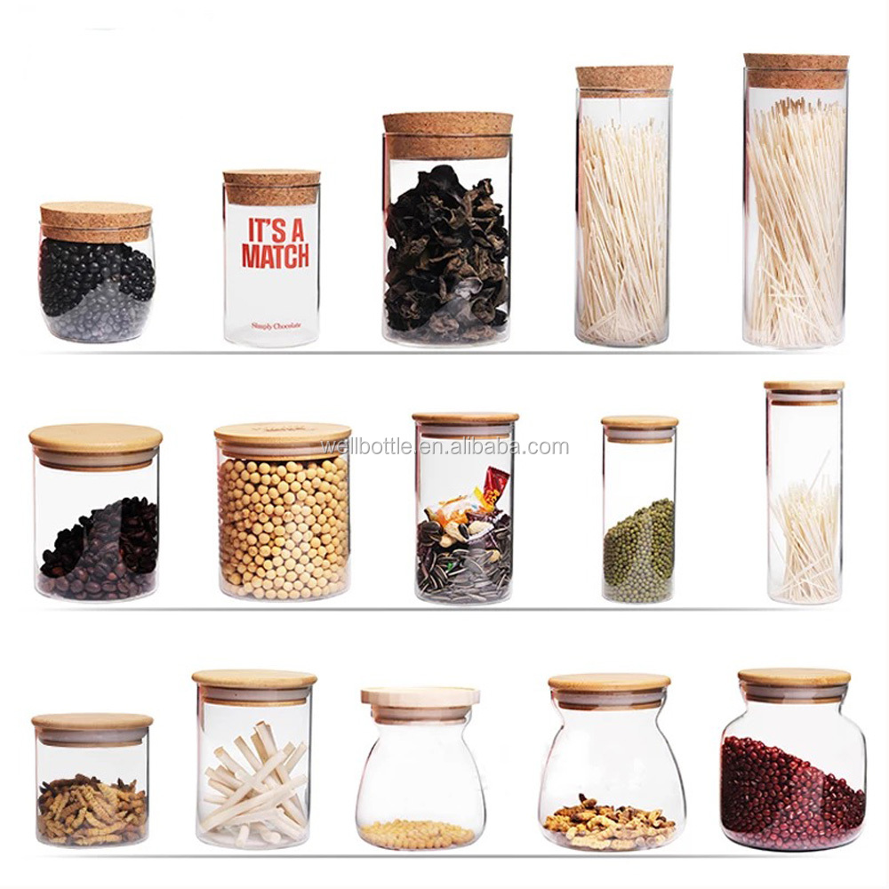 sealing glass candy jar transparent food storage jar clear storage glass container GSJ-34S