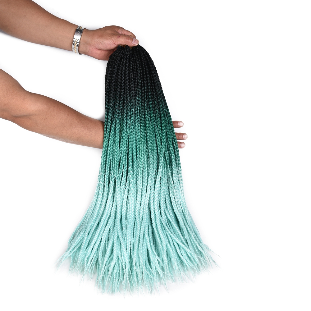 24 Inch Heat Resistant Fiber Synthetic Extension Ombre Color Box Split Twist Crochet Braid Hair