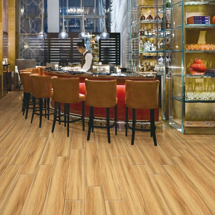 Dining Hall Floor Decorative Natural Style Rustic Wood Porcelain Tile