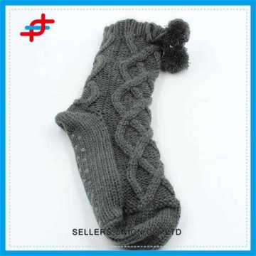 Knitting Gray Girls Winter Indoor Socks