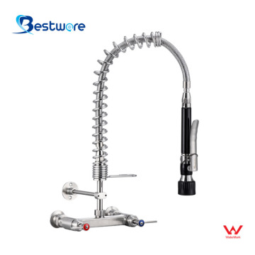 Wall Mount Kitchen Faucet With Sprayer