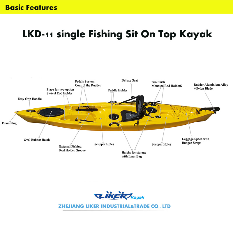 Fishing Boat Roto Mould Single Boat Sit on Top Kayak (LKD-11)