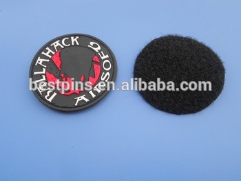 pvc rubber 3D letters round patch for clothes