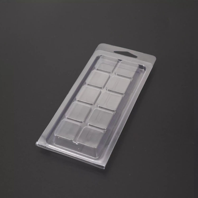 10 Rongga Rectangle Wax Melt Tart Clamshell Packaging