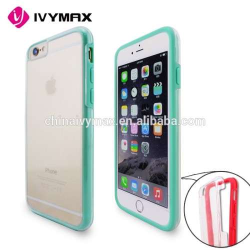 Crystal PC anti shock proof phone case for iphone 6s hybrid bumper case