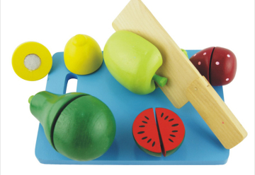 Wooden kitchen cutting fruit toys set,Modern kitchen toy wooden fruit cutting toys for kids,Funny DIY kitchen set toys