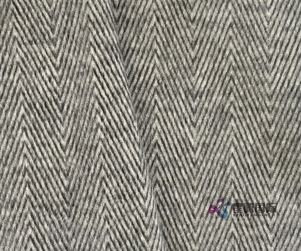 Black White Herringbone Wool Alpaca Viscose Blend Fabric