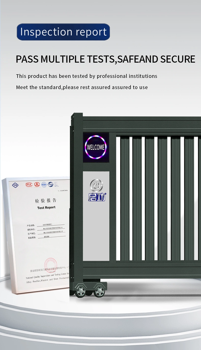 Golden Industrial Gray Smart Cantilever Sliding Gate for Factory Gate Designs
