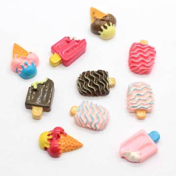 Charms in resina all&#39;ingrosso Kawaii Cartoon Popsicle Flatback Ornamento di gioielli colorati Scrapbook Abbellimento Accessorio fai da te