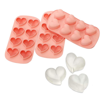 Stampi per cubetti di ghiaccio in silicone riutilizzabili a forma di cuore