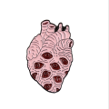 Emblema popular de vários formatos de coração e esmalte metálico
