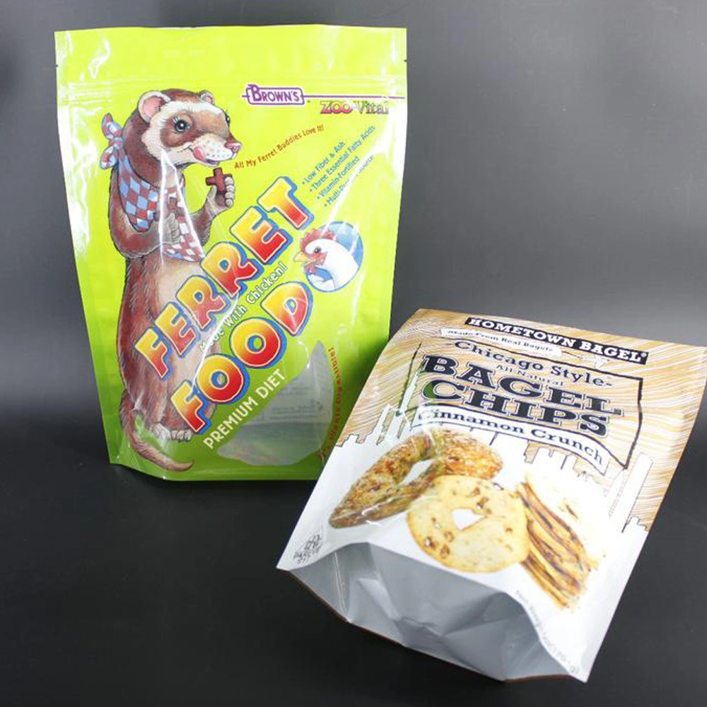 Qingdao Factory Composite Film PP PE HDPE Pet VMPET Three Side Sealing Self Sealing Pet Food Bag