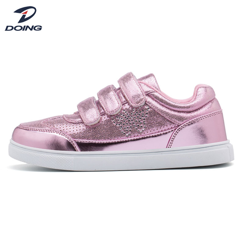 shiny pu girl casual skateboard sneaker running funny kid shoes