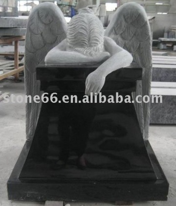 black natural marble gravestone