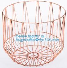 Metal Wire Mesh Laundry Storage Basket, Round Basket Black Coating Laundry Basket