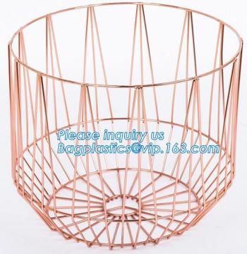 Metal Wire Mesh Laundry Storage Basket, Round Basket Black Coating Laundry Basket