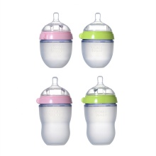 Korean Silicone Baby Bottle with Anti-Flatulence and Breast Milk Simulation Function, 250ml - Perfect for Weaning