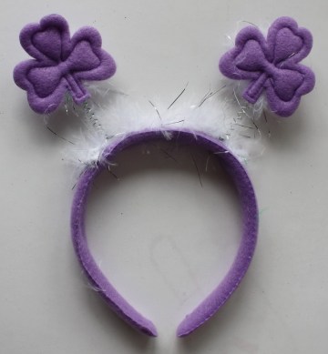 Purple Plush Shamrock Headband