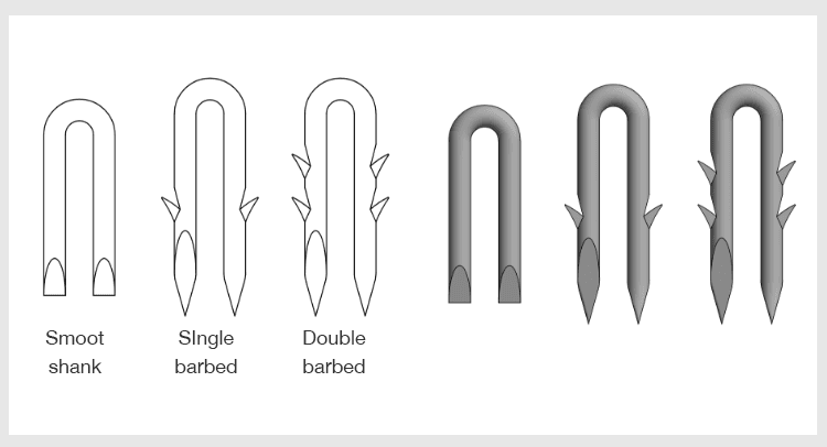 high quality galvanized fence staples u type fence nails q235 single barbed 1" x 9g 25kg package u-type nail