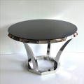 Table basse ronde en acier inoxydable