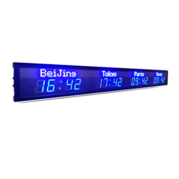 4 Time Zone Clock: LED Digital World Clock Display Screen