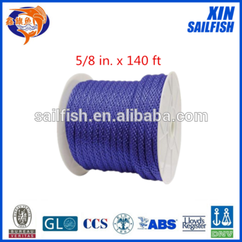 5/8 in. x 140 ft. Solid Braided Poly Rope Blue XINSALIFISH