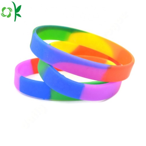 Fesyen gelang silikon gelang disesuaikan berwarna-warni