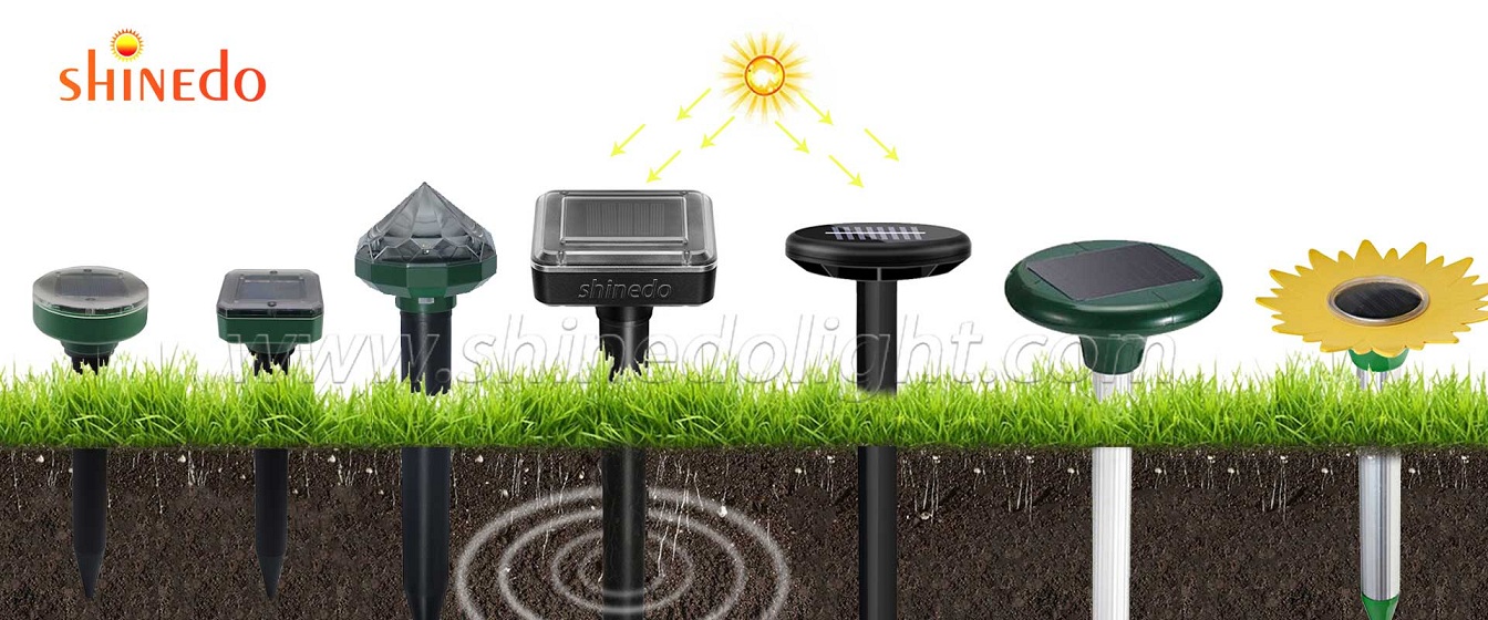 New RGB LED Garden Mice Snake Pest Trap Ultrasonic Solar Mole Repeller with EPA Certification