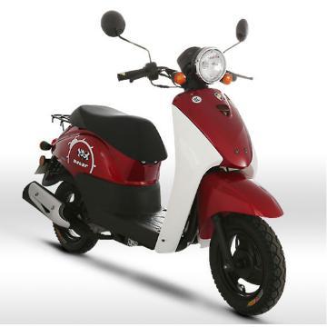 Beetle-like scooter would be shining on the motorcycle stand