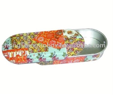 oval shape packaging tin box