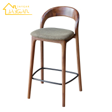 Modern Wooden Bar Stools with PU Leather - Hot Selling Kitchen Breakfast Counter Chairs with Backs