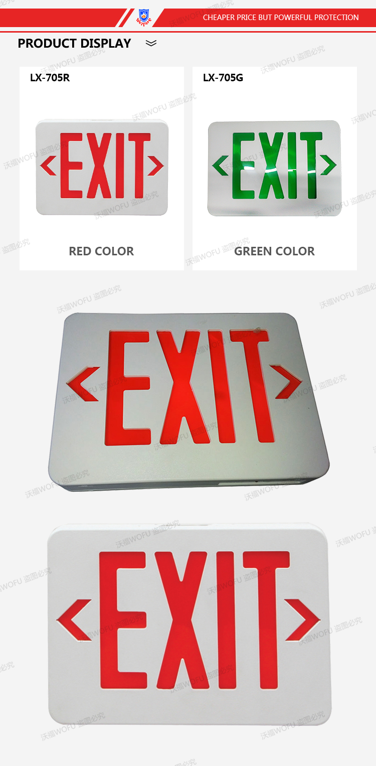 Emergency LED Exit Sign Red