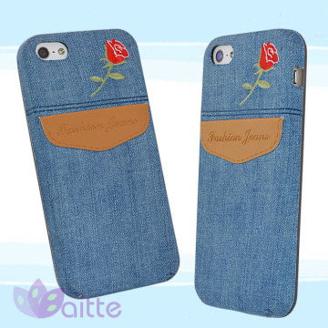 jean phone case for iPhone 5, card port case