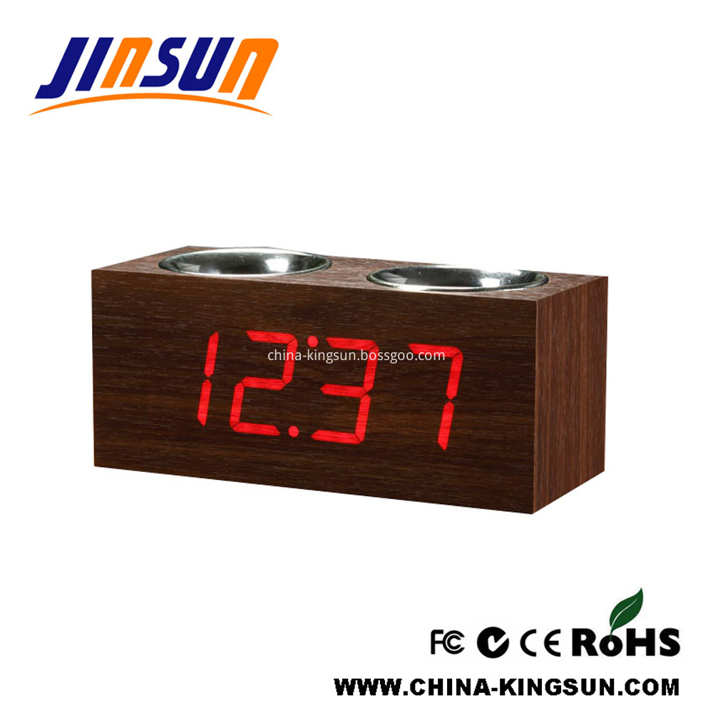 Double Penholder With Led Clock