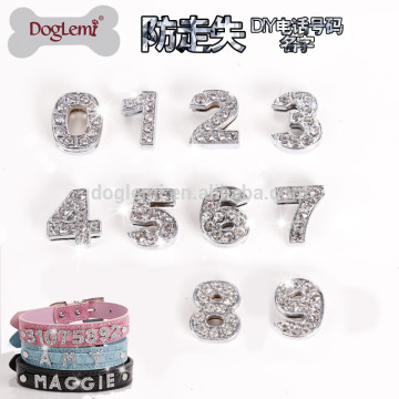 DIY Pet Collar Rhinstones Personalized Name Letters Number Dog Collar