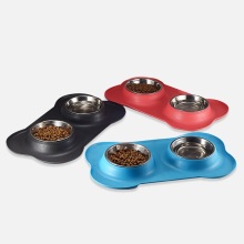 Custom Wholesale Stainless Steel Double Pet Dog Bowls