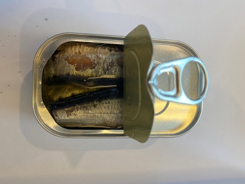 植物油125gの缶詰のイワシ魚