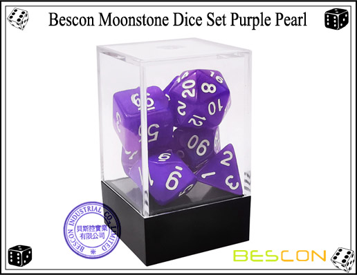 Ensemble de dés pourpre mauve-3 Purple Pearl Dice Set-3