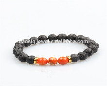 Wholesale Plain and Simple Impress Jasper Stone and Lava Stone Bead Bracelet