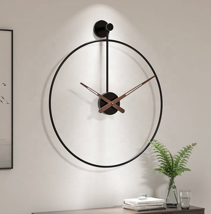 España Relojes de pared de nogal minimalistas