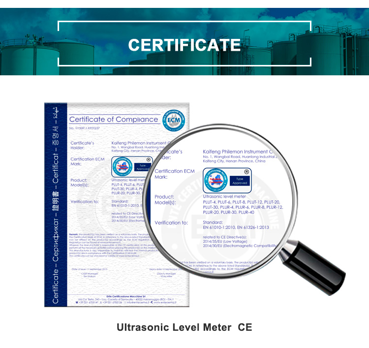 20m Range Available Detector Ultrasonic Range Level Transmitter Ultrasonic Level Meter