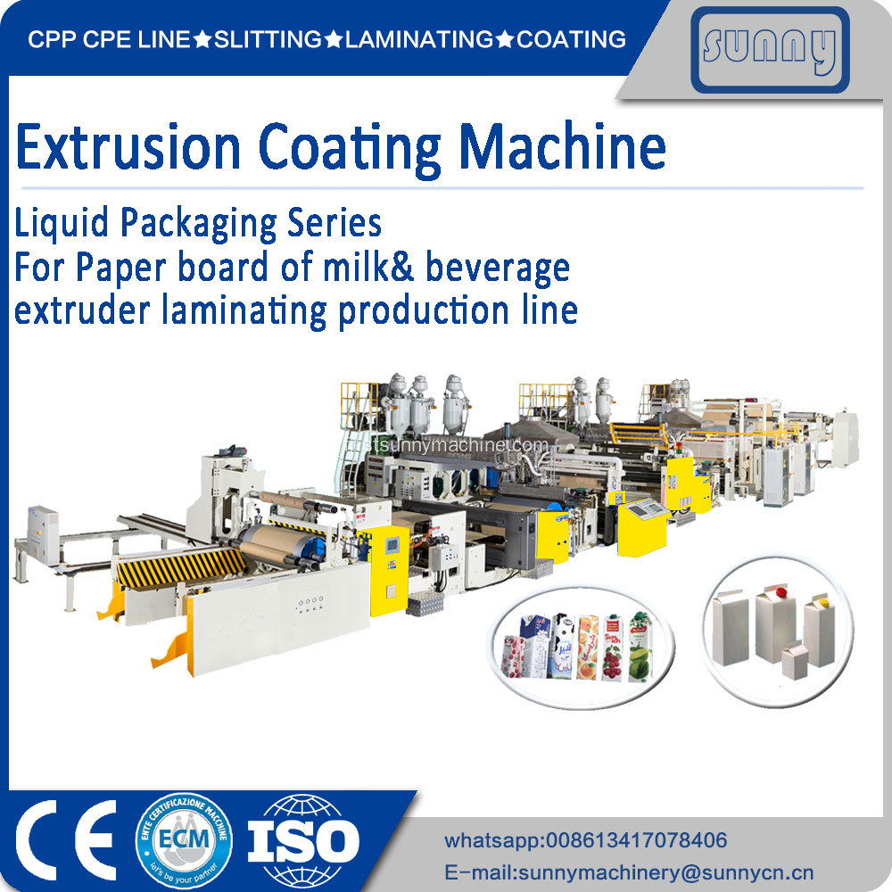 Machine de revêtement par extrusion de série d'emballages liquides