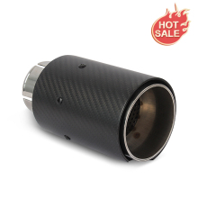 Black Steel Carbon Fiber Exhaust Muffler Tips