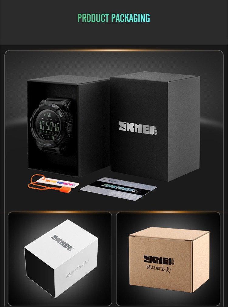 skmei 1303 50meters waterproof fast track pedometer smart watches men