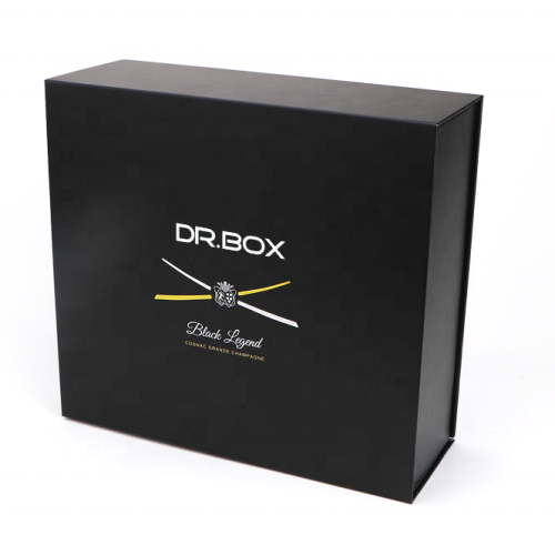 Black color gold LOGO paper box for Perfume