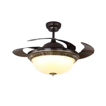 Brown Classic Retractable Ceiling Fan with LED Light