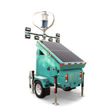 Portable Solar Lighting Tower with Wind Turbine