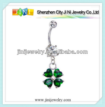 opulent emerald navel ring