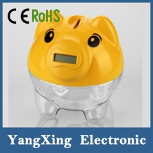 plastic digital money box ,cheap promotional items digital coin bank money jar