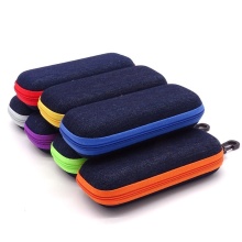 Wholesale Denim Fabric Myopia Sports Sunglasses Case with Leather Material
